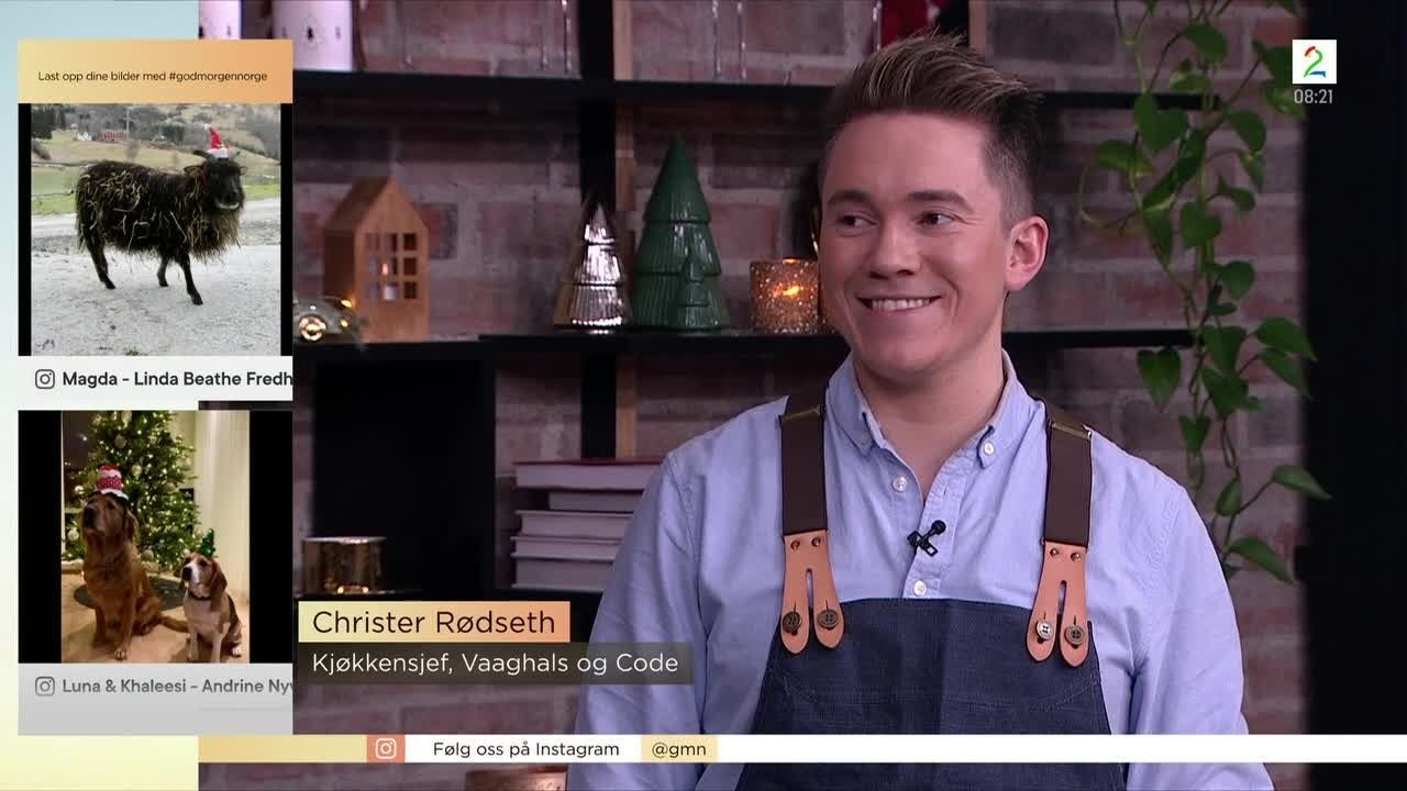 Christer Rødseth byr på bakt juletorsk med digg tilbehør
