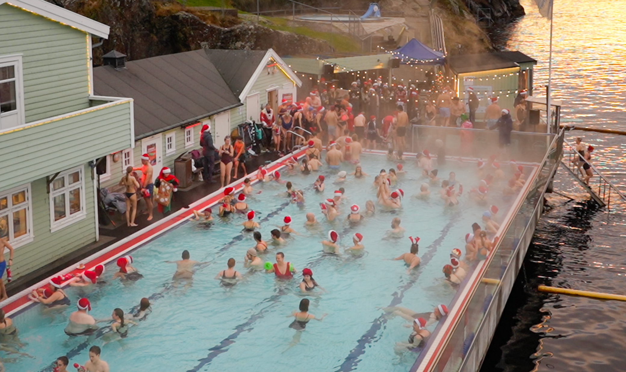 Badet på julaften: – Sommervarme